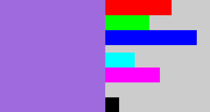 Hex color #a06adf - lightish purple