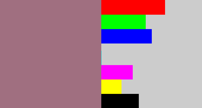 Hex color #a06f80 - mauve