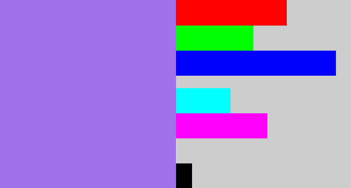 Hex color #a071e9 - light urple