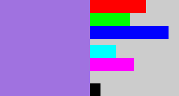 Hex color #a072e0 - light urple