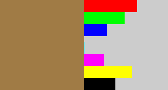 Hex color #a07b45 - coffee