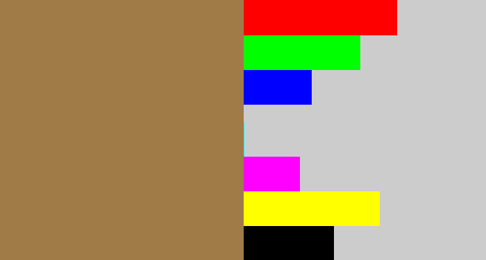 Hex color #a07b47 - coffee
