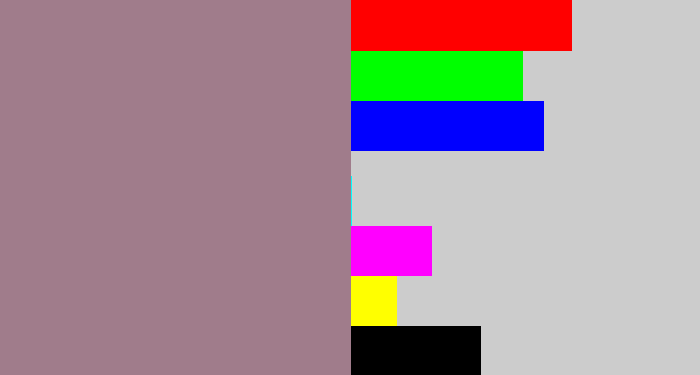 Hex color #a07c8b - purpley grey