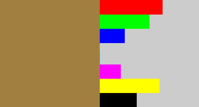 Hex color #a07f40 - coffee
