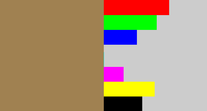Hex color #a08151 - puce