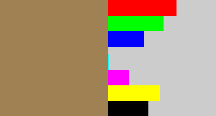 Hex color #a08153 - puce