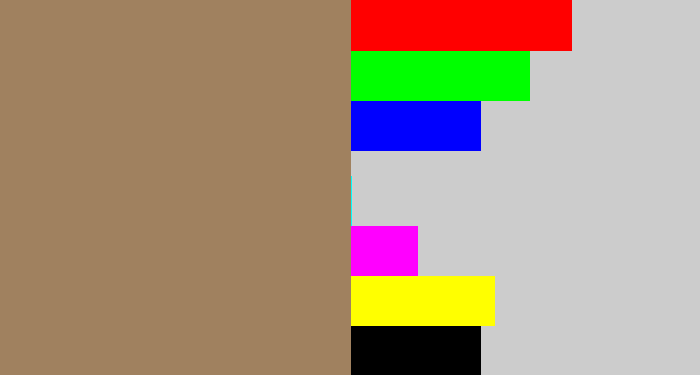 Hex color #a0815f - puce
