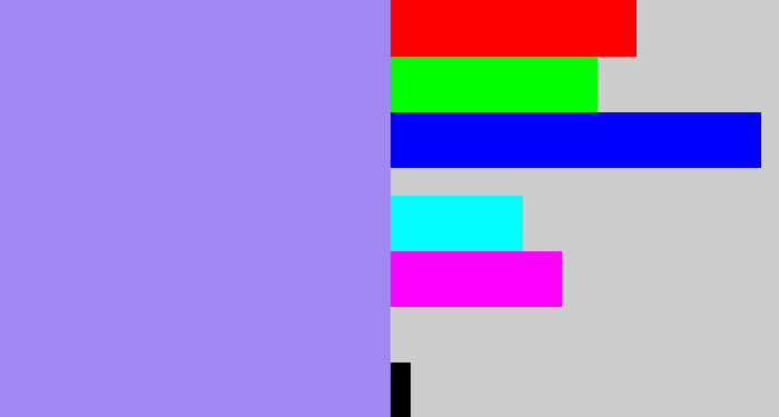 Hex color #a087f2 - perrywinkle