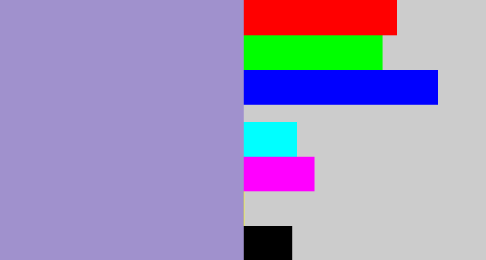 Hex color #a091cd - pale purple