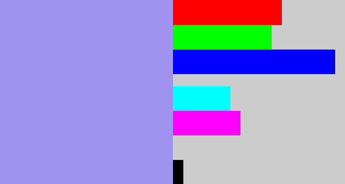 Hex color #a092ef - perrywinkle