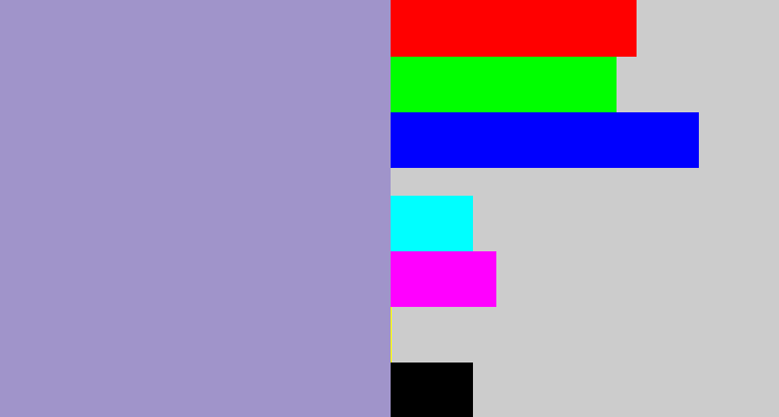 Hex color #a094ca - pale purple