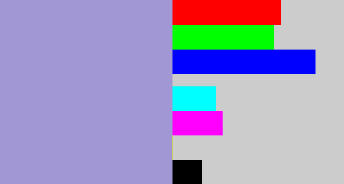Hex color #a097d4 - pale purple