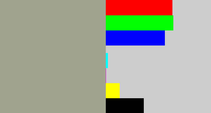 Hex color #a0a48f - cement