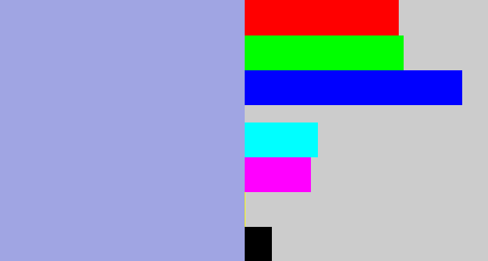 Hex color #a0a5e3 - light grey blue