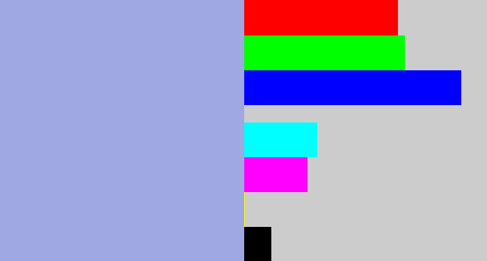 Hex color #a0a8e3 - light grey blue