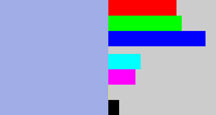 Hex color #a0ade6 - light grey blue