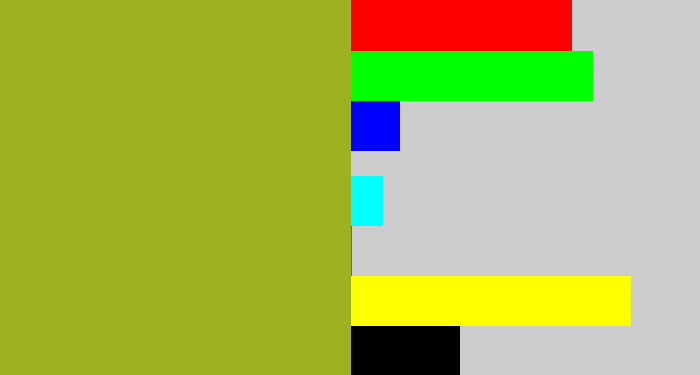 Hex color #a0b023 - sick green
