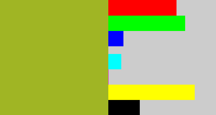 Hex color #a0b524 - sick green