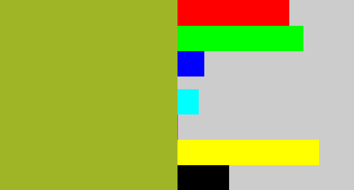 Hex color #a0b525 - sick green