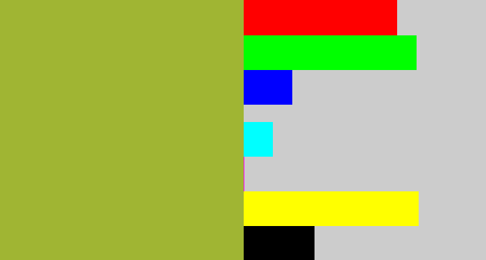 Hex color #a0b533 - sick green