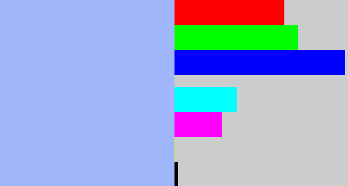 Hex color #a0b6fb - pastel blue