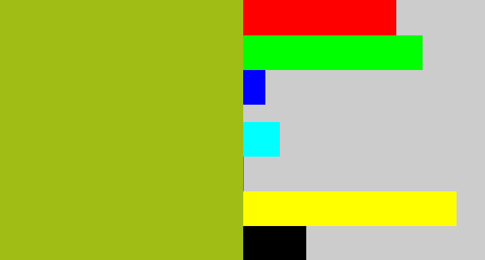 Hex color #a0bd16 - gross green