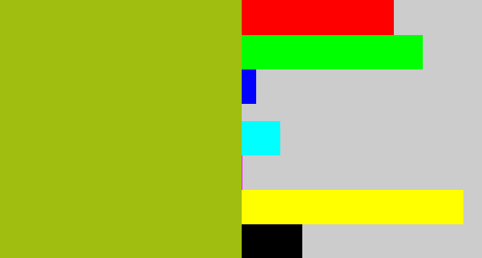 Hex color #a0be0f - gross green
