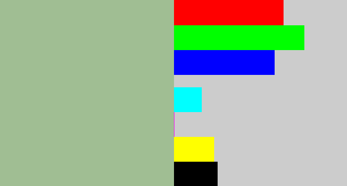 Hex color #a0be93 - greenish grey