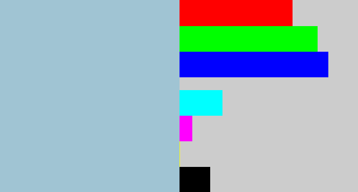 Hex color #a0c4d3 - light grey blue