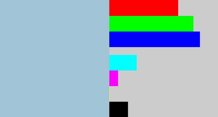 Hex color #a0c4d4 - light grey blue