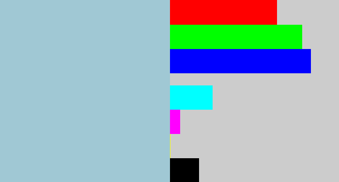 Hex color #a0c8d4 - light grey blue
