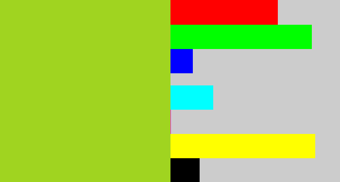 Hex color #a0d420 - yellowish green