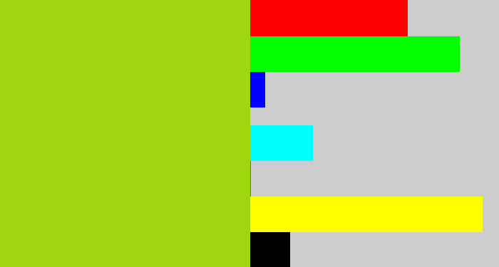 Hex color #a0d60f - slime green