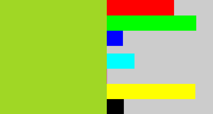 Hex color #a0d725 - yellowish green