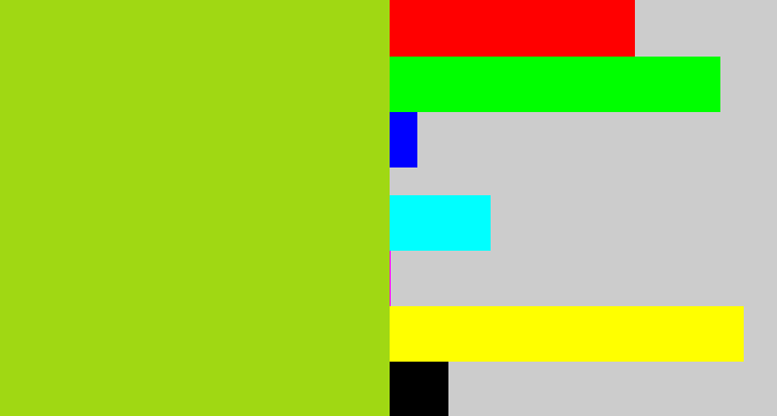 Hex color #a0d813 - yellowish green