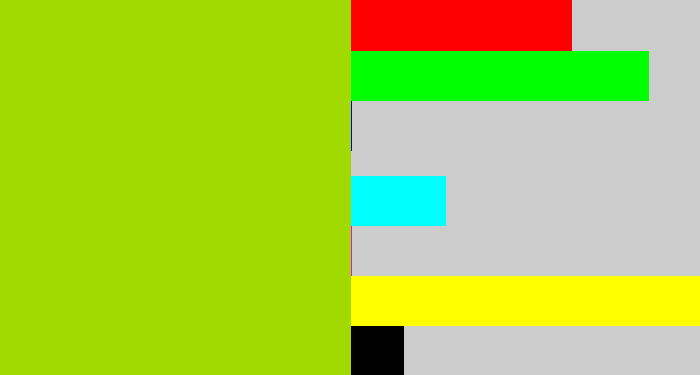 Hex color #a0da00 - slime green