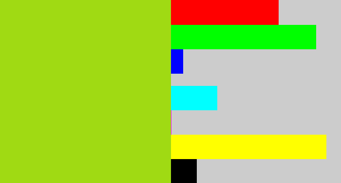 Hex color #a0da13 - yellowish green