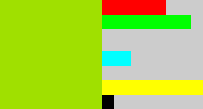 Hex color #a0e000 - slime green
