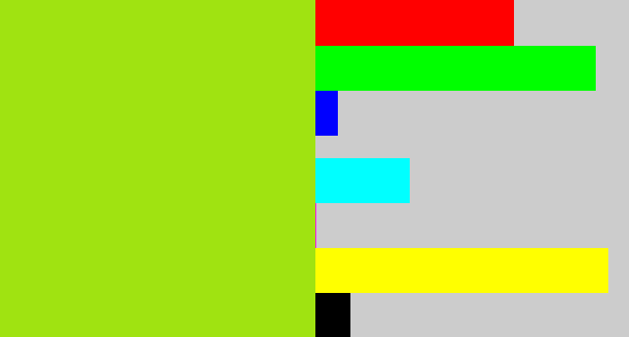 Hex color #a0e311 - yellowish green