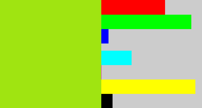 Hex color #a0e411 - yellowish green