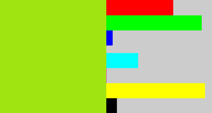 Hex color #a0e510 - yellowish green