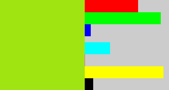 Hex color #a0e511 - yellowish green