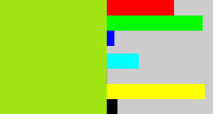 Hex color #a0e512 - yellowish green
