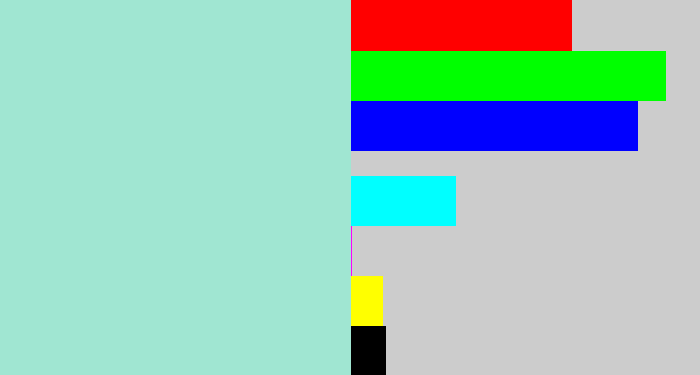Hex color #a0e6d2 - pale turquoise