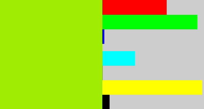 Hex color #a0ed04 - lemon green