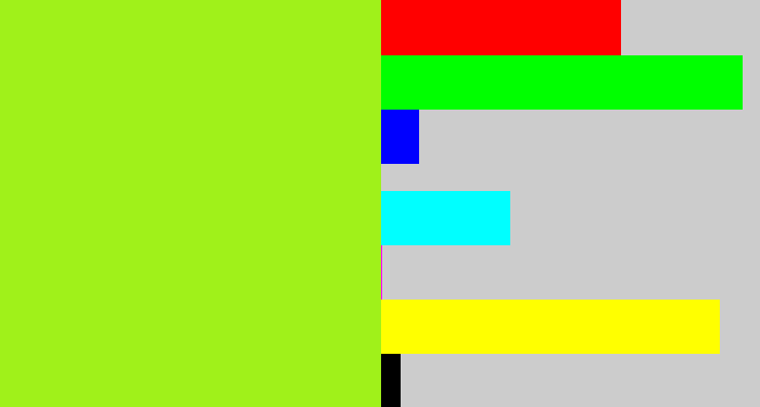 Hex color #a0f11a - yellowish green