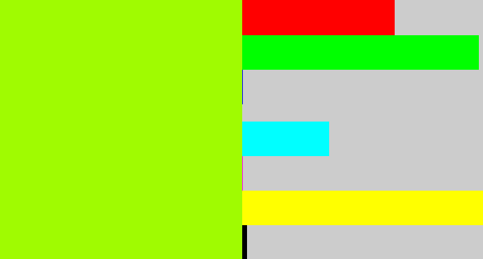 Hex color #a0fb01 - bright yellow green