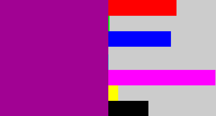 Hex color #a10293 - barney purple