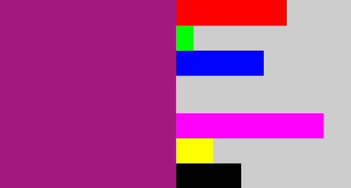 Hex color #a11a7f - warm purple