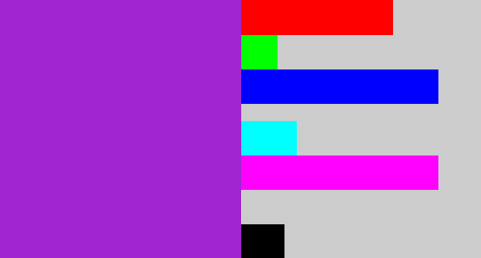 Hex color #a125d0 - barney